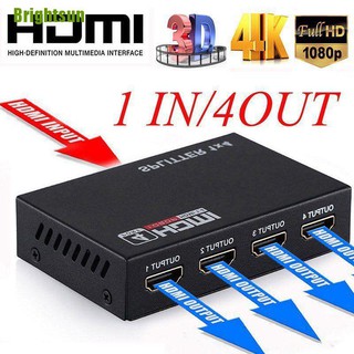 Brightsun 1x4 Full Hd Hdmi Splitter 4 Hub V 1 . 4 3 D 1080 P 1 In 4 Out