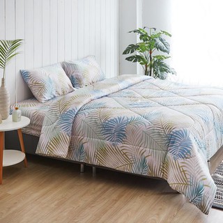 KASSA HOME ชุดผ้าปูที่นอนพร้อมผ้านวม รุ่น Botanical ขนาด 3.5 ฟุต (ทวินไซส์) 4 ชิ้น สีเขียว ชุดเครื่องนอน