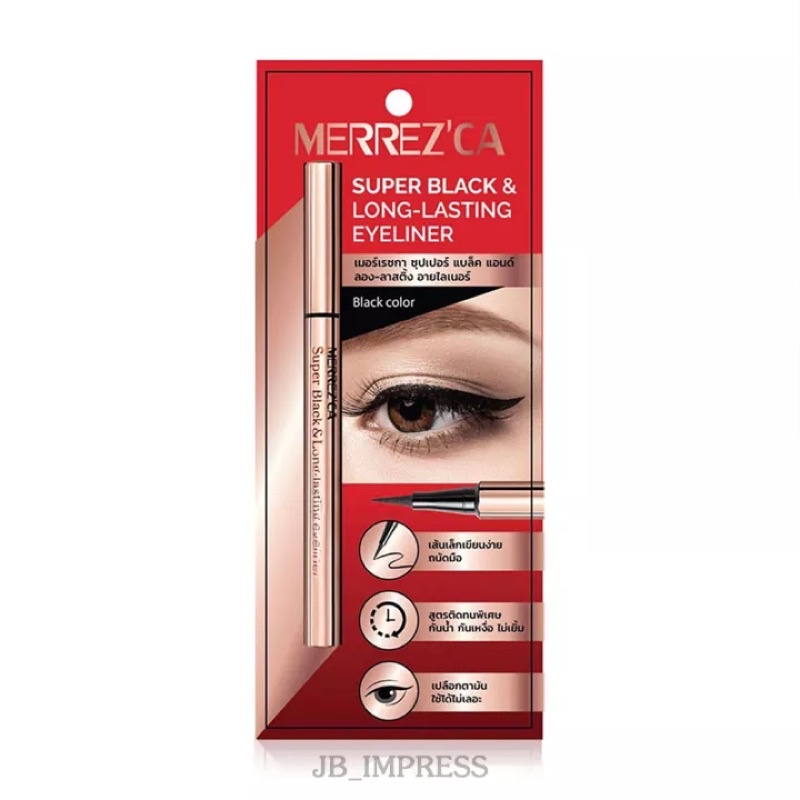 merrezca-super-black-amp-long-lasting-eyeliner-0-8g-no-black-อายไลเนอร์-หัวเมจิกเส้นเรียวเล็ก