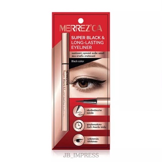 Merrezca Super Black & Long-Lasting Eyeliner 0.8g.No.Black อายไลเนอร์ หัวเมจิกเส้นเรียวเล็ก