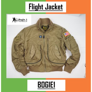 Bogie1_Bangkok Flight Jacket แจ็คเก็ต เสื้อแขนยาว เสื้อกันลม เสื้อกันหนาว เนื้อผ้าดี สีดำ/ทราย/เขียว