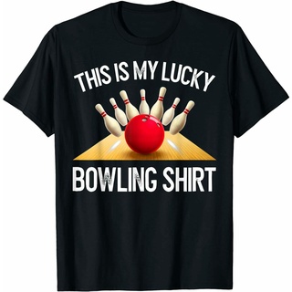 เสื้อยืดสีขาวเสื้อยืด พิมพ์ลาย This Is My Lucky Bowling Team สไตล์เรโทรS-4XL