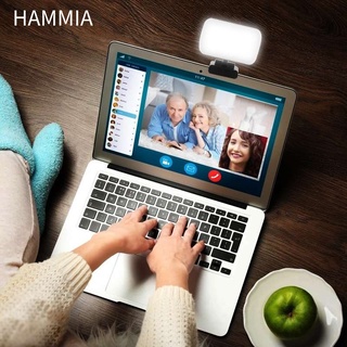 HAMMIA โคมไฟ LED ชาร์จไฟได้ หมุนได้ 360 องศา 3 ระดับปรับได้ 120 สำหรับเว็บแคม แล็ปท็อป