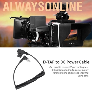 Alwaysonline Spring Power Cable with Lock D-TAP/DC Port Portable Durable for BMCC BMPC/ATOMOS