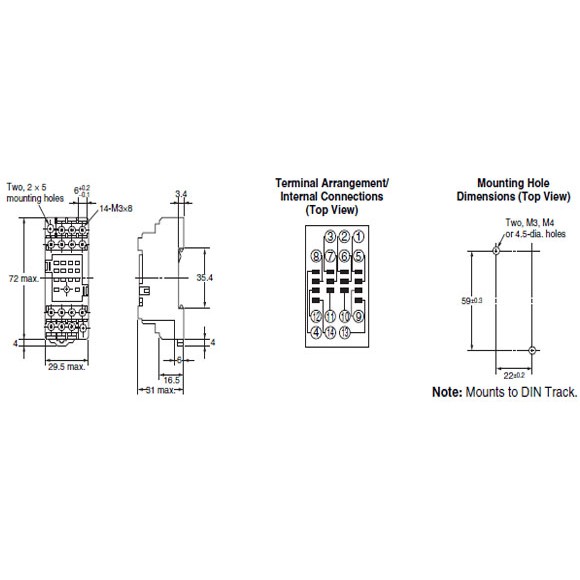 Omron Relay MY4N-GS + SOCKET PYF14A-E รีเลย์ 14 ขา + ฐานรีเลย์ (ราคารวม ...