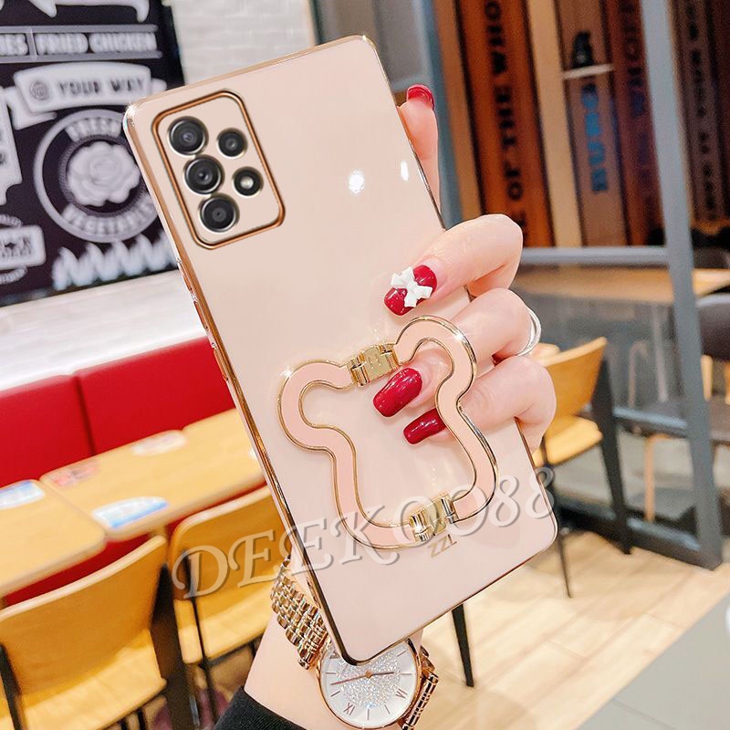 เคสโทรศัพท์มือถือ-samsung-galaxy-s22-s21-s20-ultra-s22-s21-s20-fe-plus-5g-phone-case-straight-edge-handphone-casing-with-cute-lovely-bears-stand-holder-protection-back-cover-galaxys22