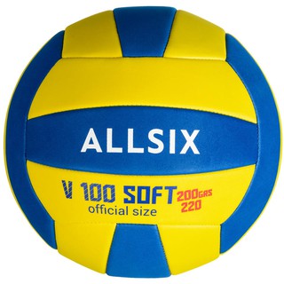 สินค้า ✨พร้อมส่ง✨ลูกวอลเลย์บอลรุ่น V100 SOFT หนัก 200-220 กรัม (สีเหลือง/น้ำเงิน) V100 Soft Volleyball 200-220G - YELLOW/BLUE