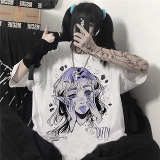 【Hot】Women Casual Tshirt White Cartoon Funny Girl Printed Streetwear Female Tops Tee Short Sleeve Fashion T Shirt Hip Ho