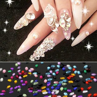 Multicolor Oval 3D Glitters สตั๊ด DIY เล็บเคล็ดลับศิลปะสติ๊กเกอร์ล้อ