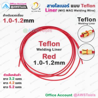 เทฟล่อน ลายเนอร์ สีแดง 1.0-1.2mm Teflon สำหรับงานเชื่อม MIG/MAG #ไลเนอร์ #ไลน์เนอร์ #Teflon #liner #MIG #MAG