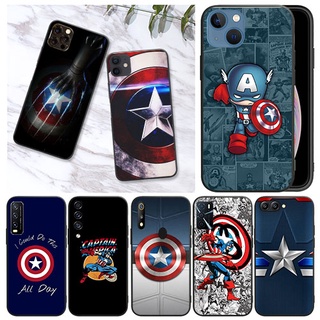 เคสโทรศัพท์มือถือนิ่ม ลาย Marvel Captain America สีดํา สําหรับ Xiaomi Mi 9 8 Lite F1 A1 A2 5X 6X A2 Lite