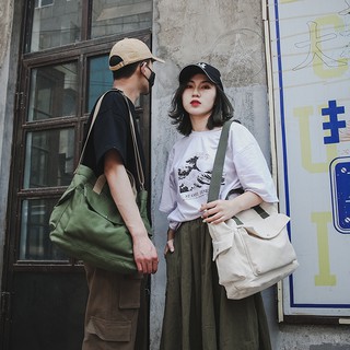 ulzzang korean fashion canvas big capacity men sling bag shoulder bag crossbody bag messenger bag for men