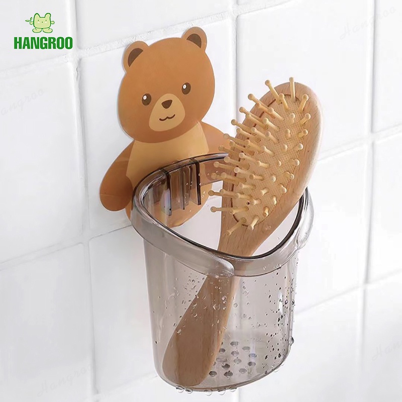 ภาพสินค้าHANGROO I012 ที่วางแปรงสีฟัน หมีน้อย ที่วางยาสีฟัน ชั้นวางของในห้องน้ำติดผนัง กล่องเก็บอุปกรณ์อาบน้ำ จากร้าน hangroo บน Shopee ภาพที่ 6