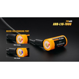 ภาพหน้าปกสินค้าแบตFENIX RCR123 [16340] 700MA ชาร์จ USB ที่เกี่ยวข้อง