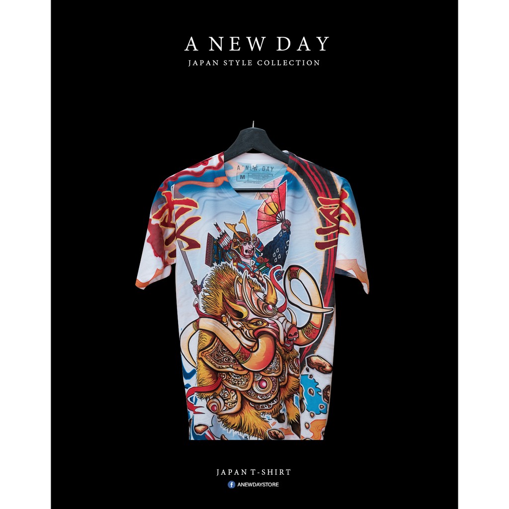 a-new-day-no-087-เสื้อลาย-สไตล์ญี่ปุ่น-สกรีนเต็มตัว-ลายปีกุน-หมูป่าทอง-ใส่ได้ทั้ง-หญิง-และ-ชาย