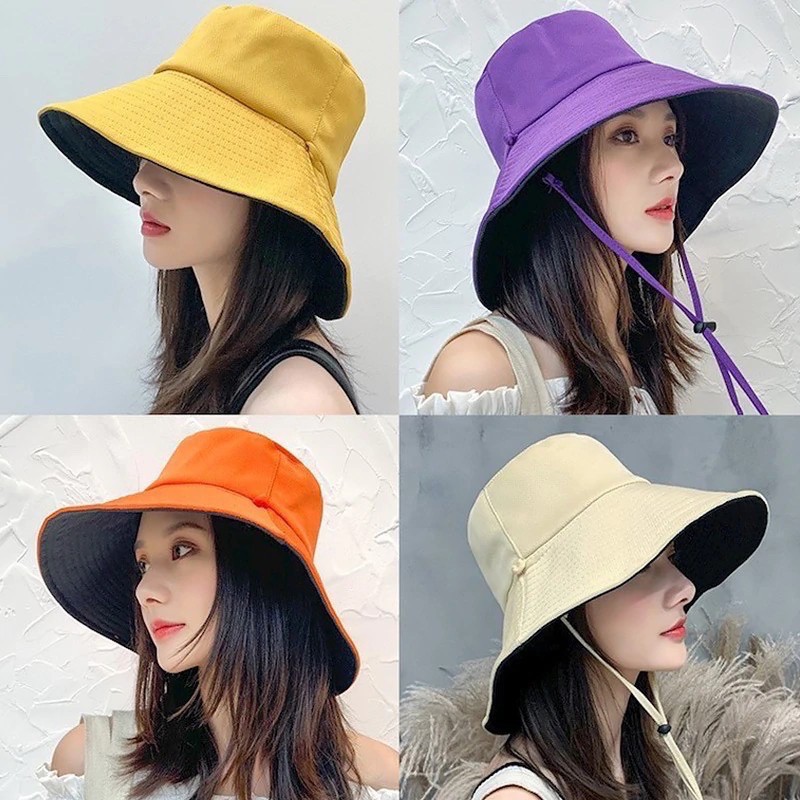 ภาพหน้าปกสินค้าR.103 พร้อมส่ง หมวกแฟชั่น Bucket มีสายคล้องคาง หมวกใส่ได้2ด้าน หมวกบักเก็ตมี 8 สี R.103 จากร้าน t4z0xvgjd3 บน Shopee