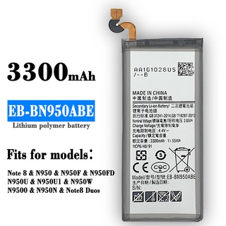 Orginal Replacement Battery For Samsung Note 8 N9508 EB-BN950ABE N950 N950F N950FD N950U N950U1 Note8 Duos Phone Bateria