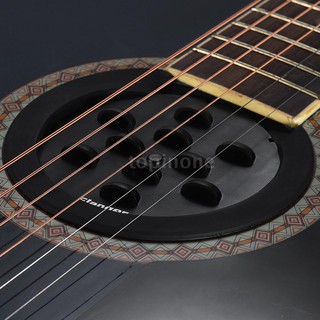 E*M Flanger FS-08 Guitar Soundhole Sound Hole Cover Block Feedback Buffer Black for EQ Acoustic Folk