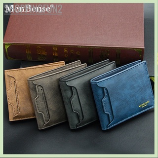 สินค้า MenBense กระเป๋าสตางค์ผู้ชายใหม่สไตล์สั้นแฟชั่นสบาย ๆ ช่องเสียบการ์ดหลายช่องวาดบัตรสไตล์สั้นกระเป๋าสตางค์ผู้ชาย