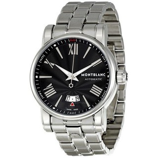 MONTBLANC 102340 star หน้าปัดสีดำสแตนเลสอัตโนมัตินาฬิกาผู้ชาย