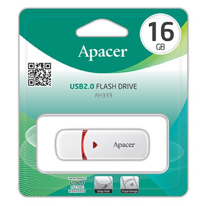 ราคาและรีวิวApacer AH333 USB2.0 แฟลชไดร์ฟ 16GB สีขาว (Apacer AP16GAH333W-1)