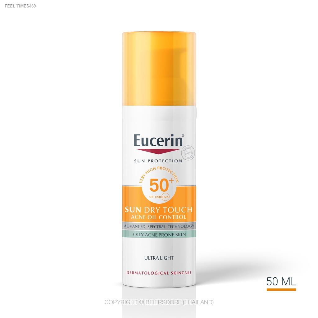 ส่งไวจากไทย-eucerin-sun-dry-touch-oil-control-face-spf50-50ml-ยูเซอริน-ซัน-ดราย-ทัช-ออยล์-คอนโทรล-ครีมกันแดดเนื้อบาง