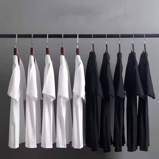 สินค้า *พร้อมส่ง*เสื้อยืดคอกลมแขนสั้น ผู้ชาย สีล้วน Men\'s Short Sleeve T-Shirt (สีดำ สีขาว สีเทา)รุ่น 0019
