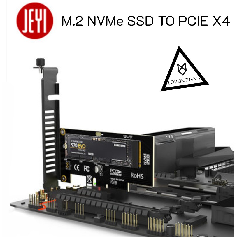 ภาพหน้าปกสินค้าAdapter SK4 M.2 NVMe SSD NGFF TO PCIE 3.0 X4 Jeyi พร้อมส่งในไทย จากร้าน loveintrend บน Shopee
