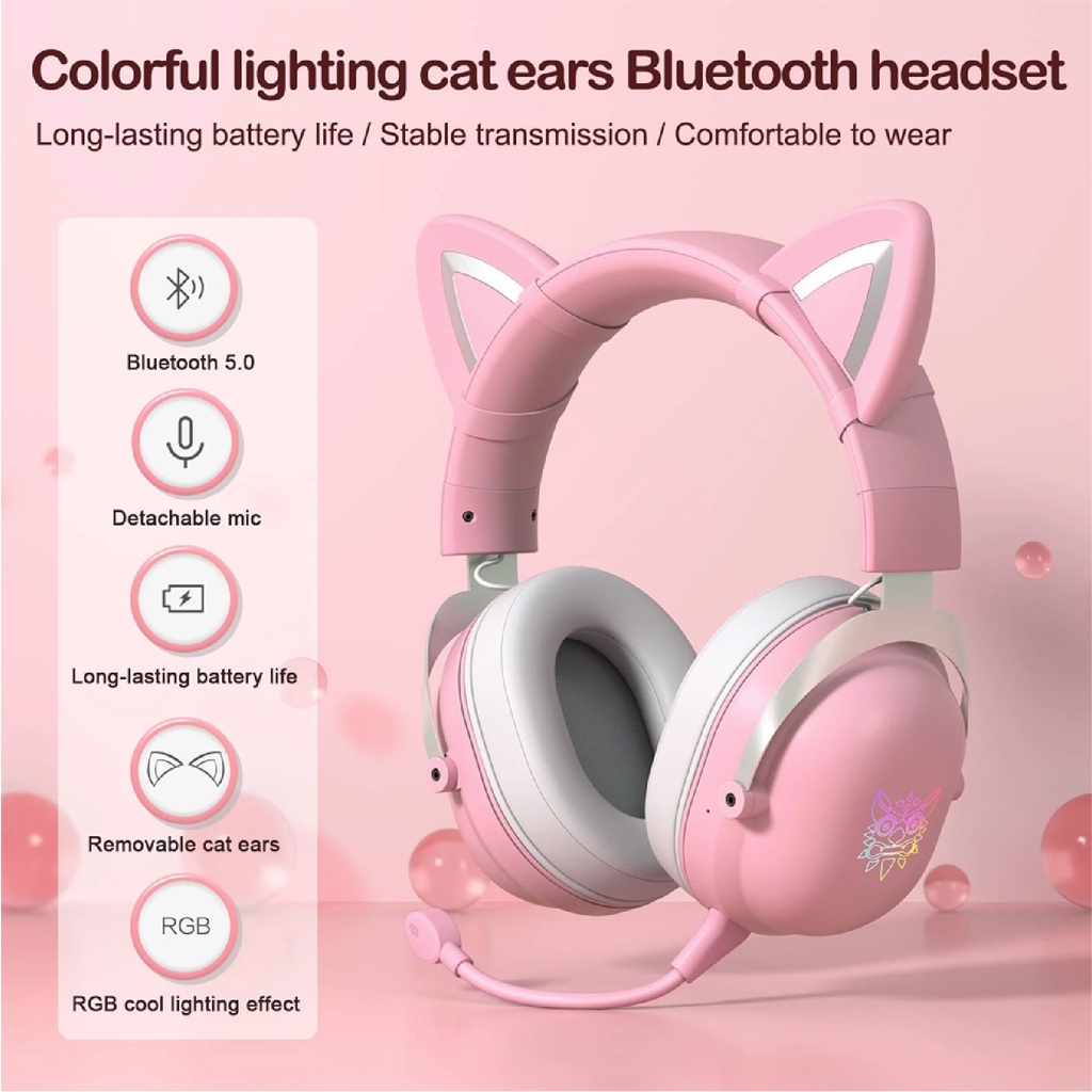 onikuma-ฟังสำหรับเล่นเกม-b20-rgb-cat-ears-bluetooth-5-0-เสียงสเตอริโอพร้อมไมโครโฟน-hd-แบบมีสาย-ไร้สายแบบ-dual-mode