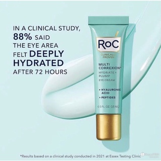 Roc Multi corrxion Hydrate+Plump Eye Cream ครีมบำรุงรอบดวงตา ล็อตใหม่ล่าสุดขนาด17.7ml.จากusa (ขายแยกจากแพ็ค)