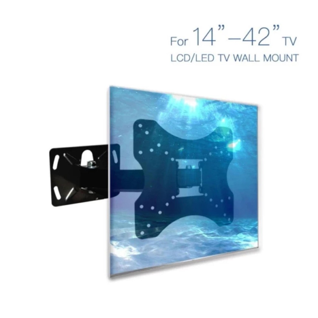 functional-single-arm-full-motion-tilt-swivel-led-tv-wall-mount-bracket-14-42-0618