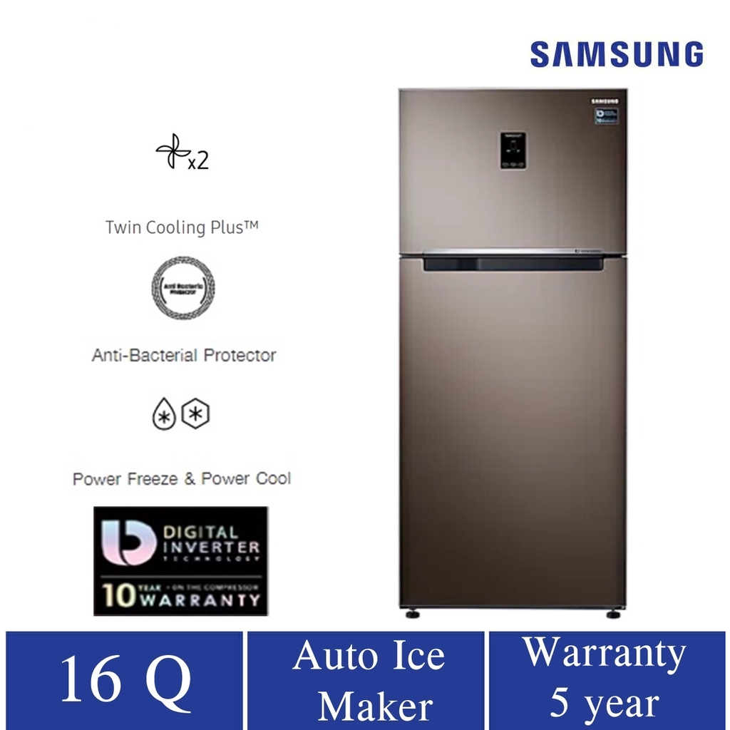 Samsung ตู้เย็น 2 ประตู RT46K6750DX/ST ระบบ Twin Cooling Plus Ice Maker