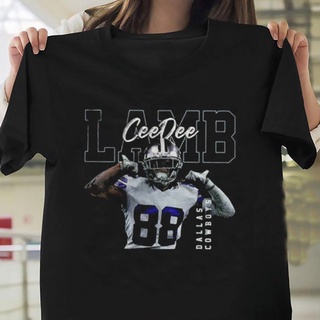 คอลูกเรือเสื้อยืดคอกลมเสื้อยืด พิมพ์ลายนักฟุตบอล Ceedee Cordero 88 Dallas Cowboys แฟชั่นสําหรับผู้ชายผ้าฝ้ายแท้