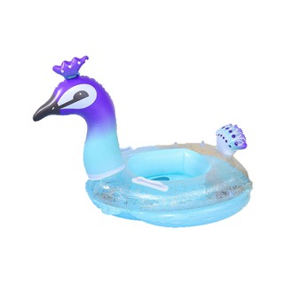 Float Me Summer ห่วงยางนกยูง กลิตเตอร์ สำหรับเด็ก 6 เดือน-6 ปี Inflatable Baby Peacock 6 months-6 years Pool Float