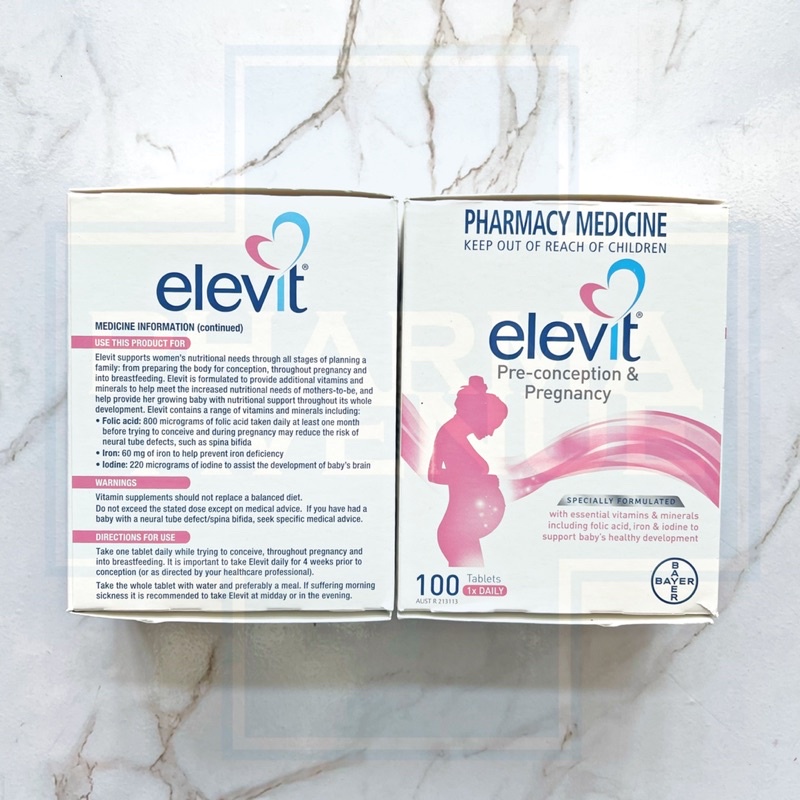 Elevit Pregnancy Multivitamin & Mineral Supplement 100 เม็ด (บางกล่อง ...