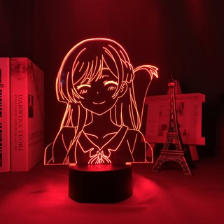 Kanojo Okarishimasu Chizuru Ichinose Anime Led Light for Bedroom Decor Nightlight Kids Birthday Gift 3d Lamp Rent A Girlfriend
