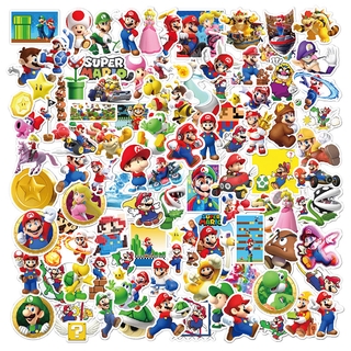สติ๊กเกอร์ Pvc ลายการ์ตูน Super Mario Video Game กันน้ํา 100 ชิ้น