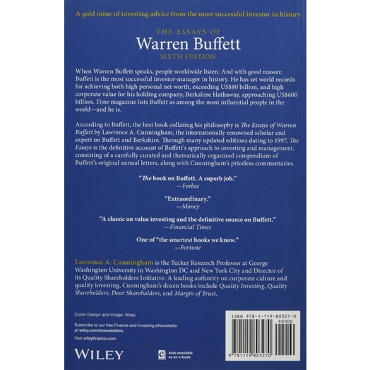 หนังสือภาษาอังกฤษ-the-essays-of-warren-buffett-lessons-for-investors-and-managers