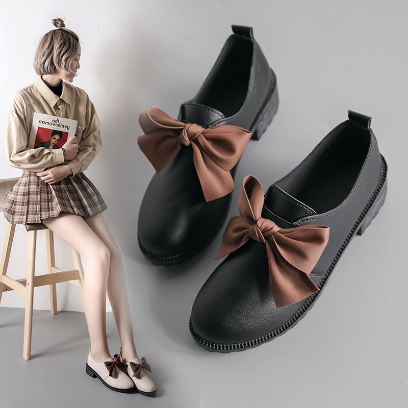 รูปภาพของins สไตล์อังกฤษรองเท้าหนังขนาดเล็กหญิงฤดูใบไม้ผลิปี 2020 รองเท้าใหม่ป่าเกาหลีนักเรียนรองเท้าส้นหนารองเท้าผู้ลองเช็คราคา