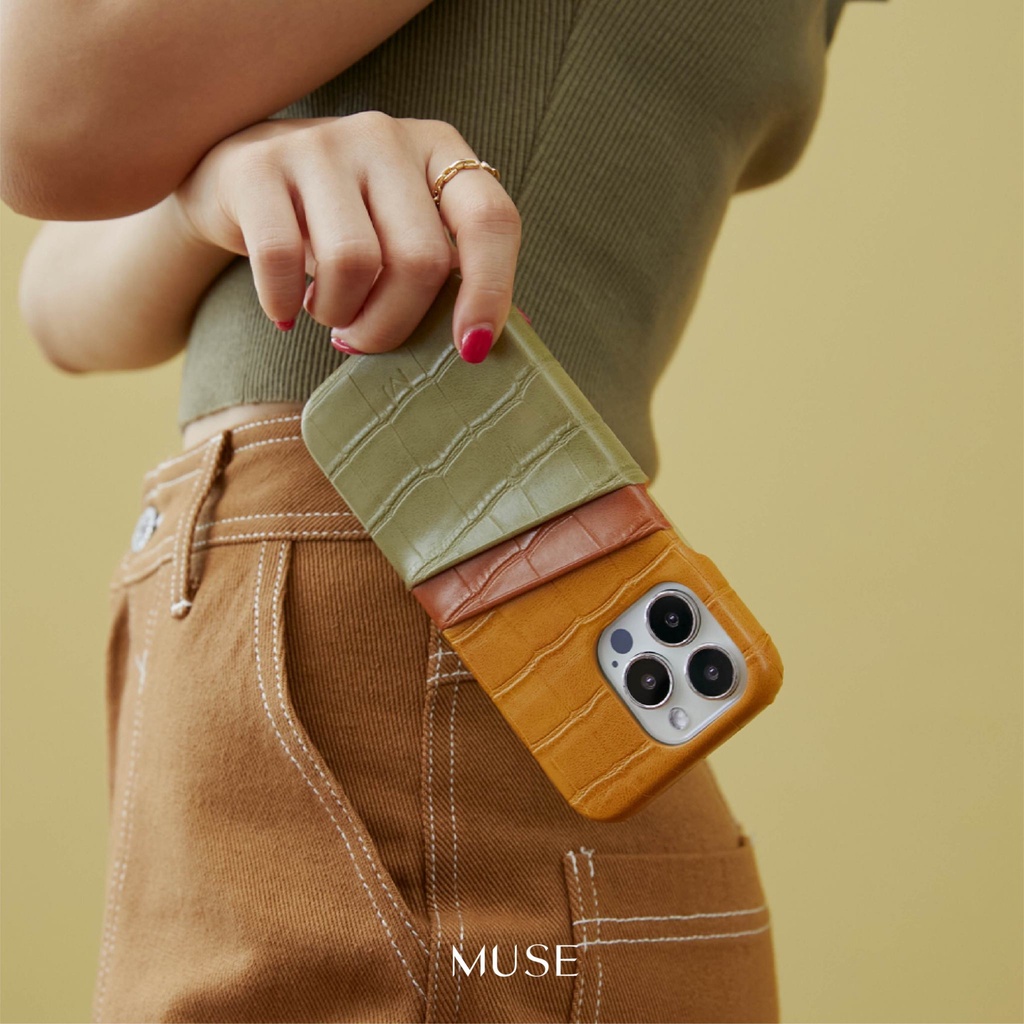 ภาพสินค้า(12 series)MUSE 3Tone Card Holder Phone Case EARTH TONE จากร้าน muse.onthemove บน Shopee ภาพที่ 5