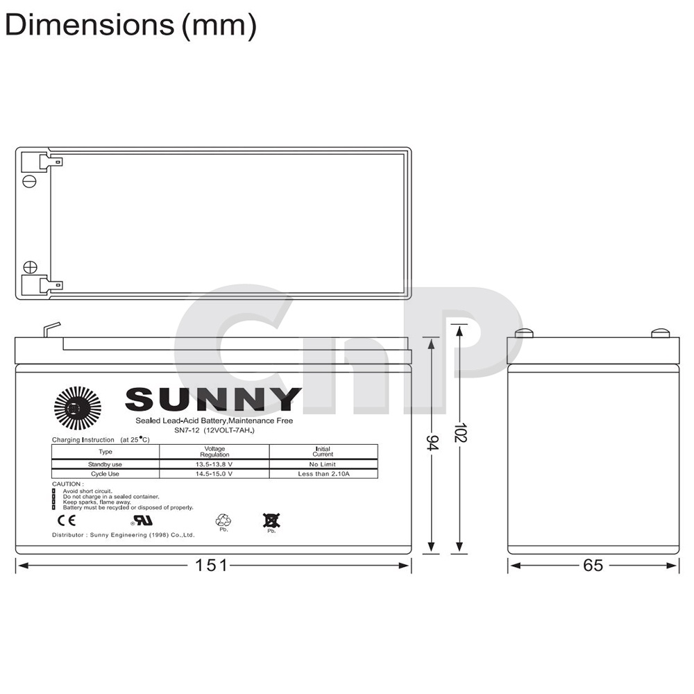 sunny-แบตเตอร์รี่แห้ง-battery-12v-7ah-รุ่น-sn7-12