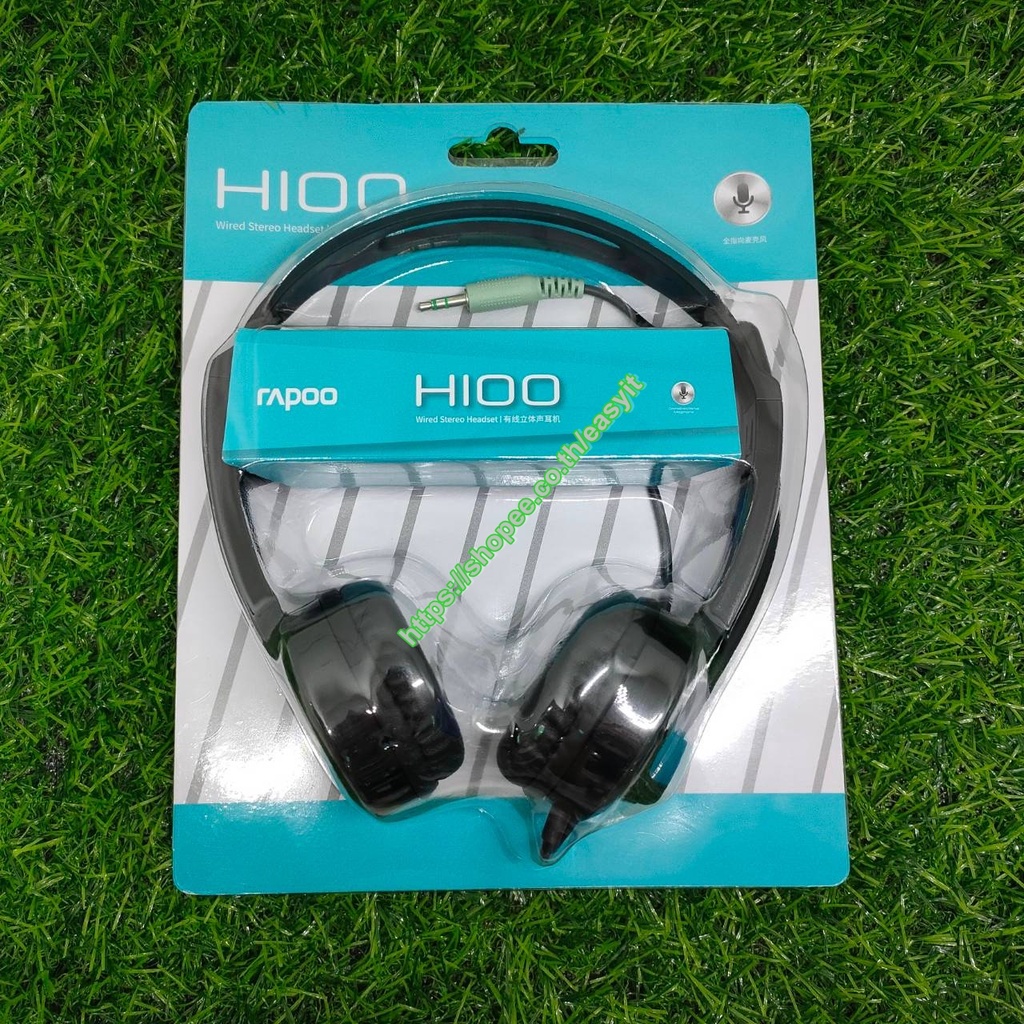 หูฟังrapoo-h100-plus-wired-stereo-headsets-hd-voice-rotary-microphone-volume-adjustment