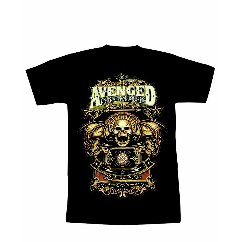 เสื้อยืดลาย-avenged-sevenfold-skull-gold