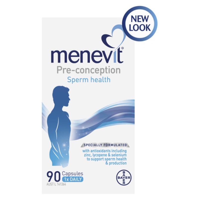 ภาพสินค้าMenevit Male Fertility Supplement Pregnancy 90 Capsules Nutrition elevit ออสเตรเลีย ชาย แคปซูลตั้งครรภ์ อาหารการกิน จากร้าน mark_crius.th บน Shopee ภาพที่ 1