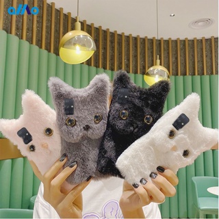 เคสโทรศัพท์มือถือซิลิโคน ลายตุ๊กตาแมวน่ารัก ประดับขน สําหรับ OPPO reno 10 A18 A16 Reno6 Pro 5G Reno6 5G Reno6 Z A54 A94 A15 Reno5 5g Find X3 Pro