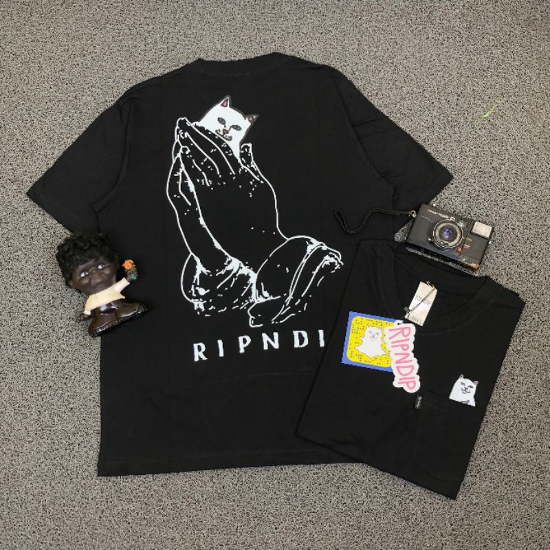 เสื้อยืด-พิมพ์ลาย-lord-nermal-black-white-ripndip-พรีเมี่ยม