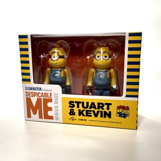 Bearbrick Be@rbrick Kubrick 100% คู่ Stuart &amp; Kevin Minion ของใหม่ ของแท้ พร้อมส่ง