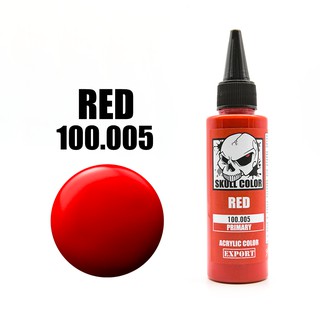 Skull Color 005 สีแดง (Red) สีสูตร Acrylic ผสมสำเร็จสำหรับแอร์บรัช สี Primary สีหลัก ขนาด 60ml.