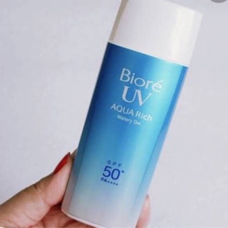 Biore UV Aqua Rich Watery Gel SPF 50+/PA++++ 90ml  ครีมกันแดดสำหรับผิวหน้าและผิวกา