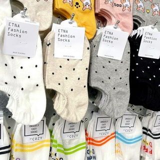 ถุงเท้าเกาหลี​ข้อสั้น แฟชั่นสไตล์เกาหลี ผ้า cotton นิ่ม #PE25